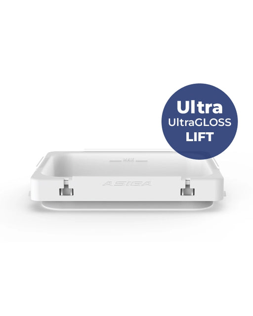 A front view of the Ultra UltraGLOSS LIFT build tray resin tray, against a white background.