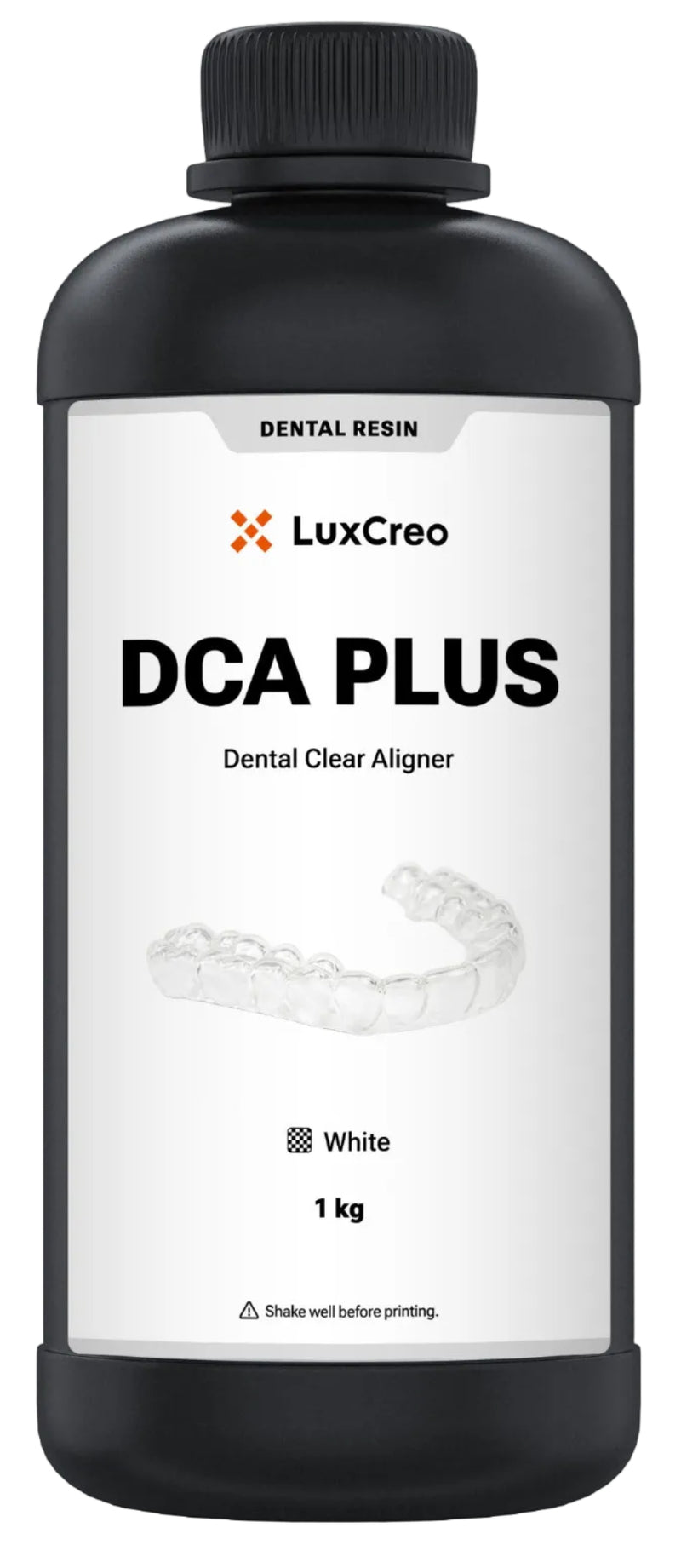 DCA Plus 1kg bottle from LuxCreo, sold by Phoenix 3D Supply LLC in Redford, Michigan