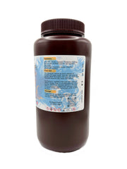 A dark brown bottle with a label offset for Vulcan Px and a general advisory, first aid and storage usage requirements.